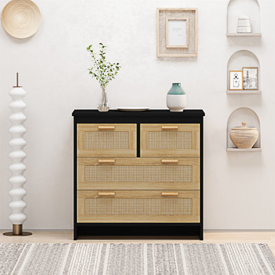 4 Drawers Rattan Cabinet