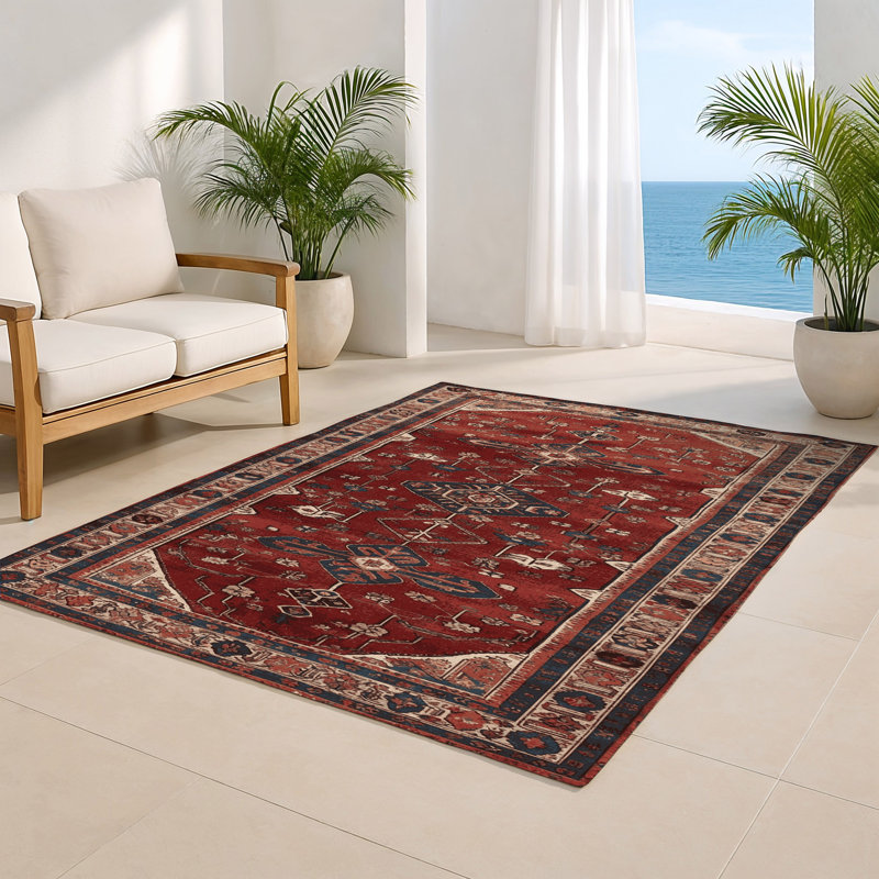 Turkish Black Indoor and Outdoor Area Rug, Rectangle 8' x 10'