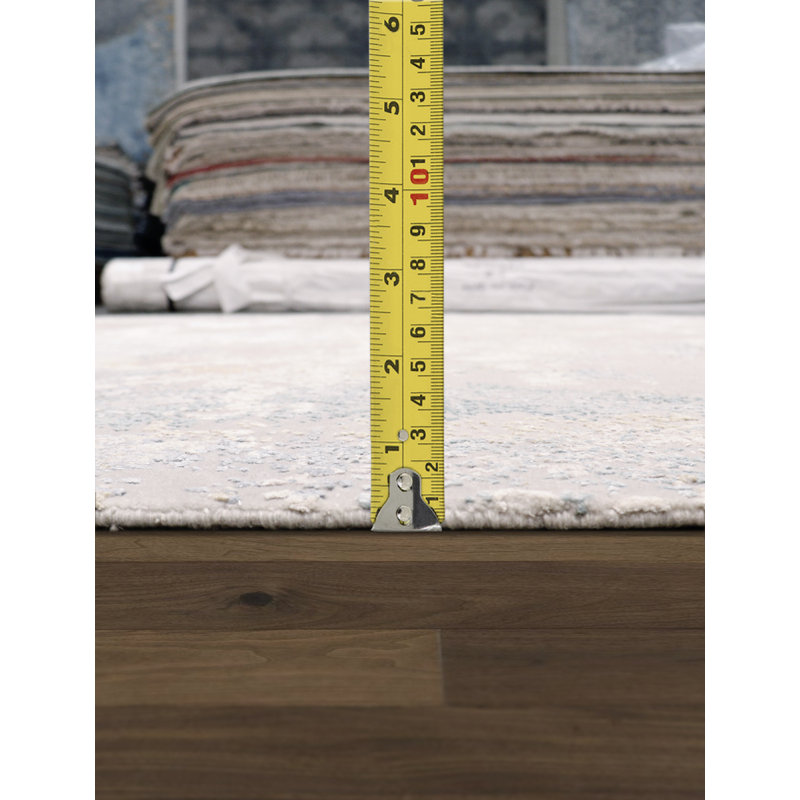 Hand Knotted Wool Abstract Area Rug in Silver, Rectangle 9'2'' x 12'2''