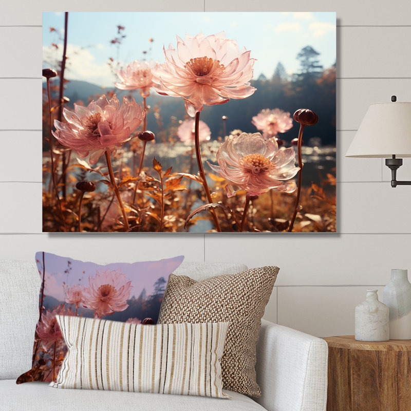 " Floral Meadow Delight ", 12" H x 20" W x 1" D, Wrapped Canvas