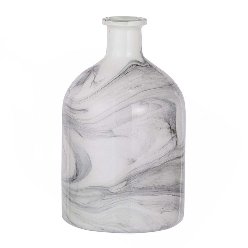 Svirla Vase-Black-And-White Swirl