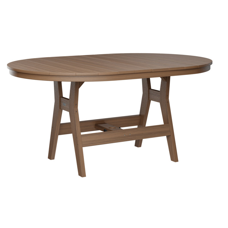 Berlin Gardens Harbor Tropical Aruba Blue 64″ Oblong Bar Table, Antique Mahogany