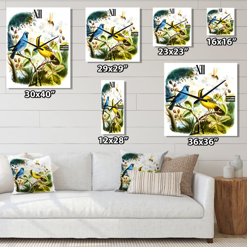 Horloge murale oiseau dans la nature, Petit