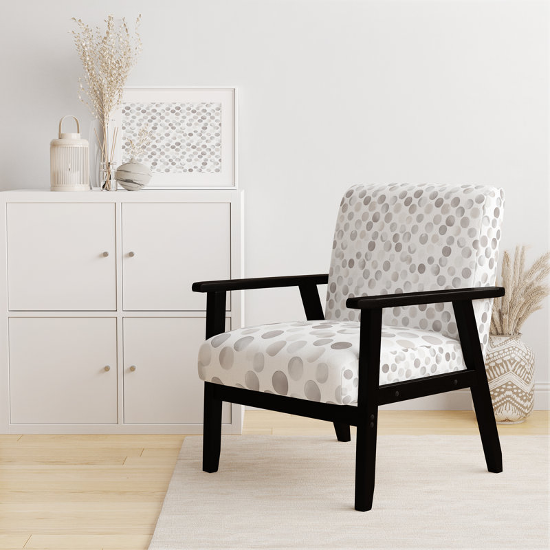 Chaise rembourrée Modern, Accoudoirs carrés noirs