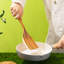 Ensemble d'ustensiles de cuisine de 6 spatules de cuisine en bois de teck naturel avec porte-ustensiles Comfort Grip