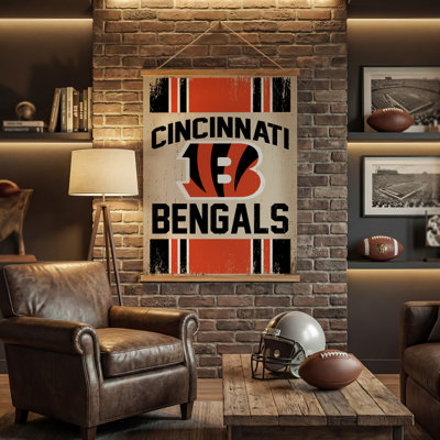 Tapisserie murale en toile 36 po x 54 po Cincinnati Bengals