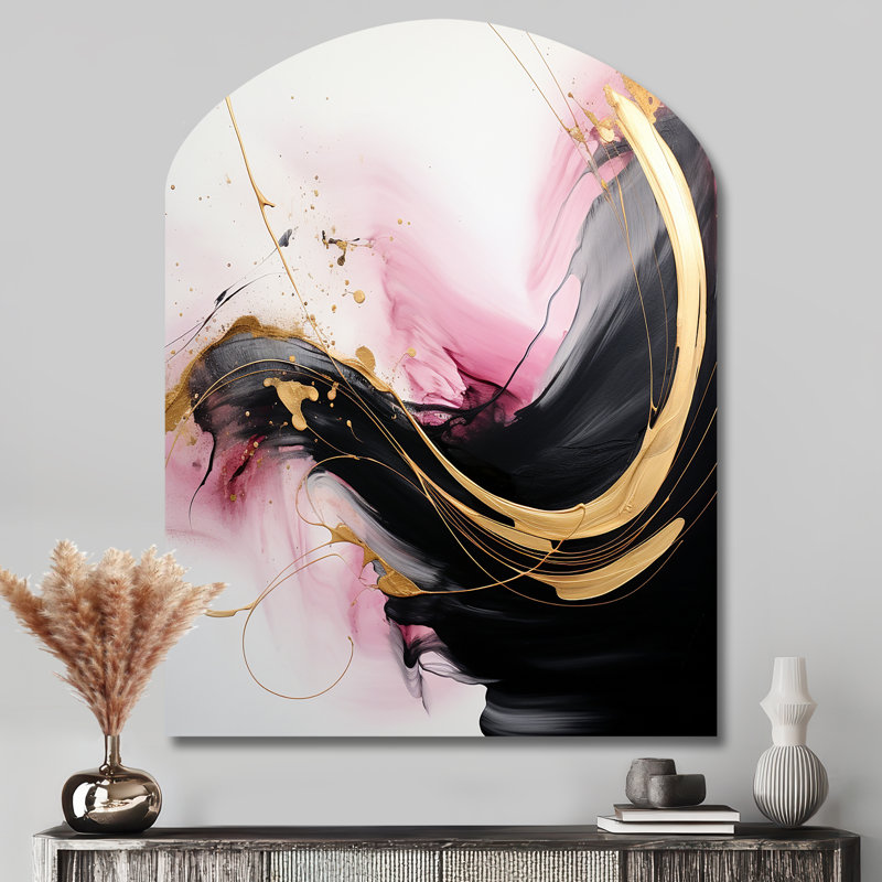 Wincanton - Art mural asymétrique en forme d'arche abstraite, H 43 po x l 33 po