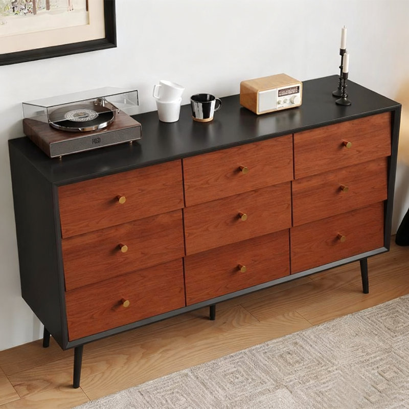 Walnut Solid + Manufactured Wood Accent Cabinet, 33.07" H x 62.99" W x 15.75" D