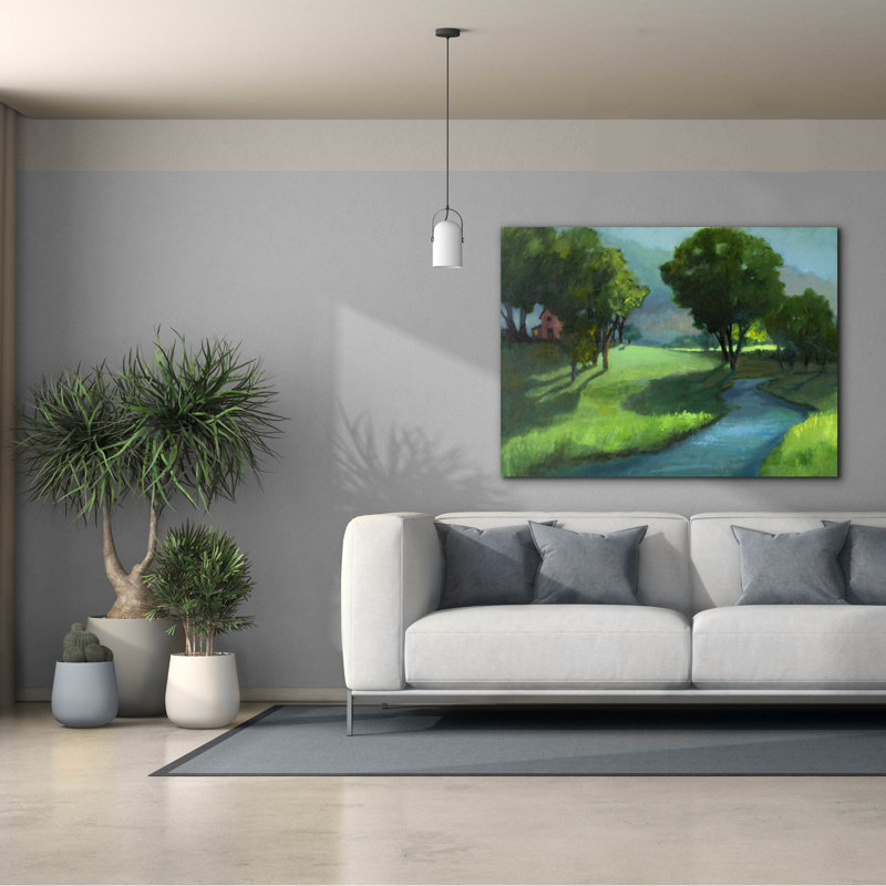 «By The Water» par Jan L. Waldron, art mural sur toile, H 40 po x l 54 po x P 1,5 po