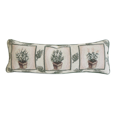 Herb And Leaf Needlepoint Throw Pillow