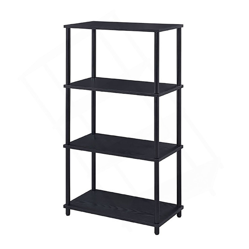 Black Bookshelf With 4 Shelf, Black
