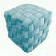 Repose-pieds carré tressé avec velours bleu glacier-664699089