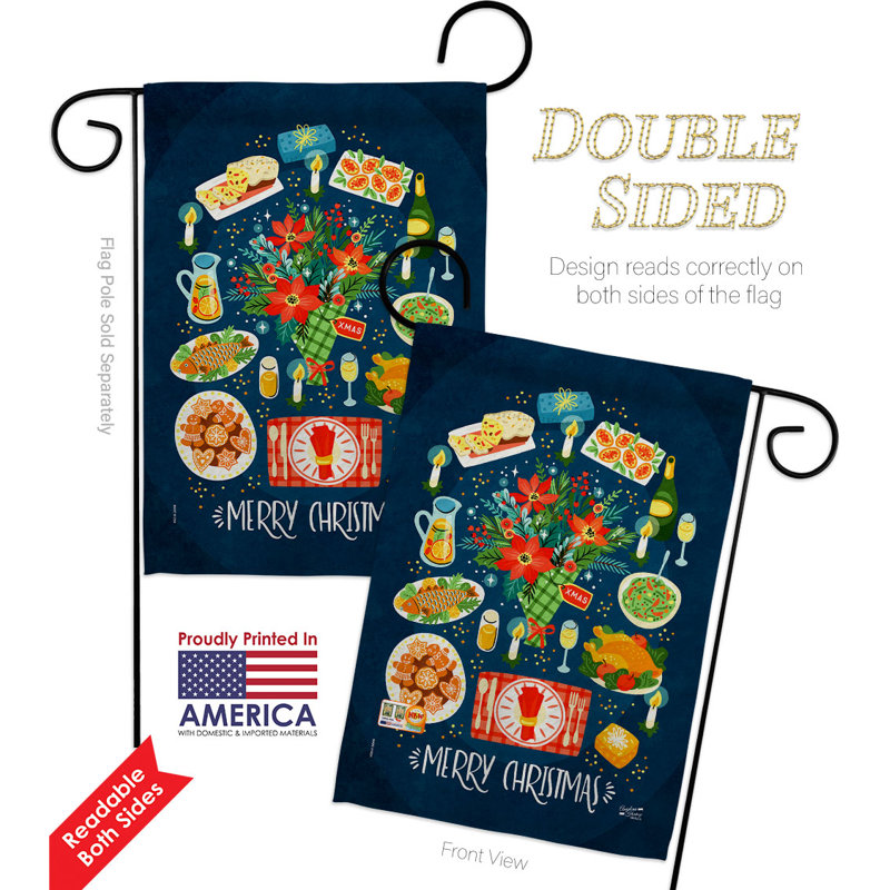 Drapeau de jardin en polyester 2 faces 1,5 pi x 1,1 pi