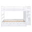 Lit superposé double au-dessus de double avec lit gigogne simple et escalier-387697133