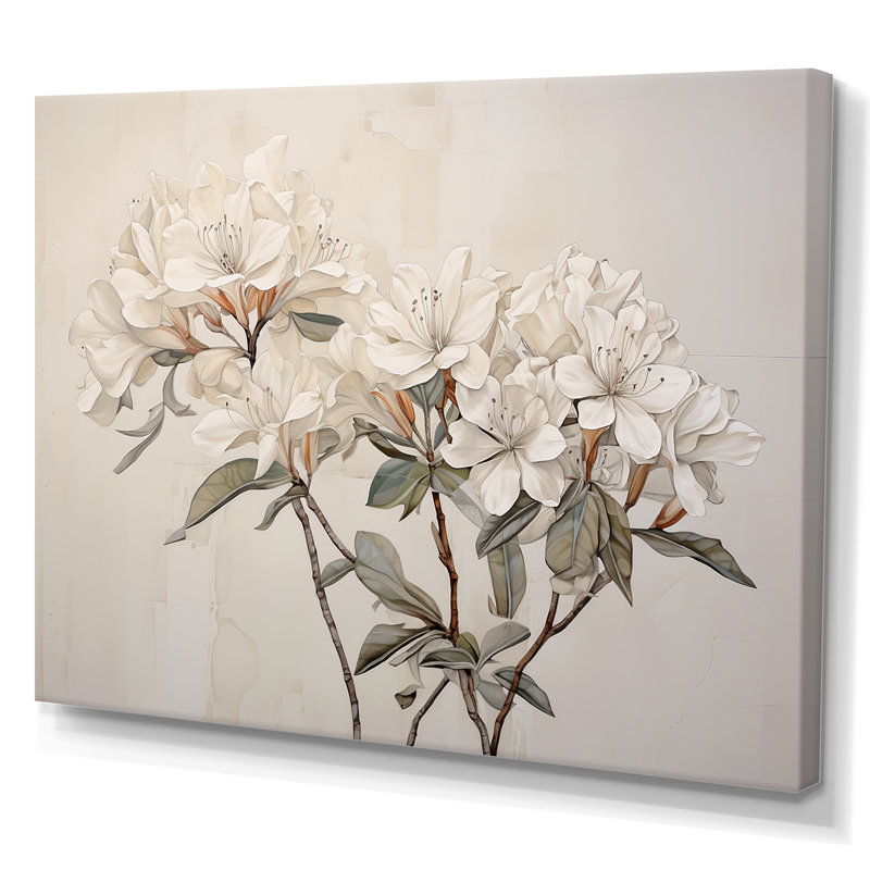 Rhododendron sobre et sobre, H 30 po x l 40 po x P 1,5 po, Toile tendue