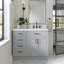 Meuble-lavabo simple en bois massif 42 po Tidworth avec plateau en quartz Carrara de 1,5 po-626085667-668100341-668100338