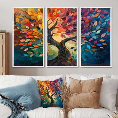 Yacine - Arbre de vie, ensemble de décorations murales en toile