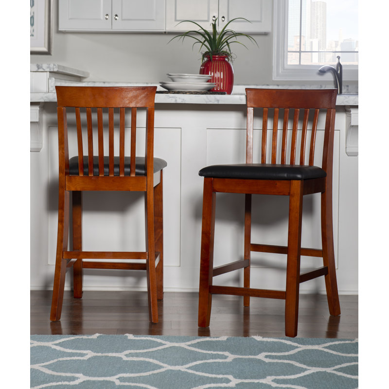 Tabouret de bar et de comptoir Keyesport, Marron foncé, Cerise foncée, Tabouret de comptoir (assise de 24 po de hauteur)