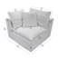 Chaise longue blanche en velours côtelé modulaire et confortable, sans assemblage modulaire