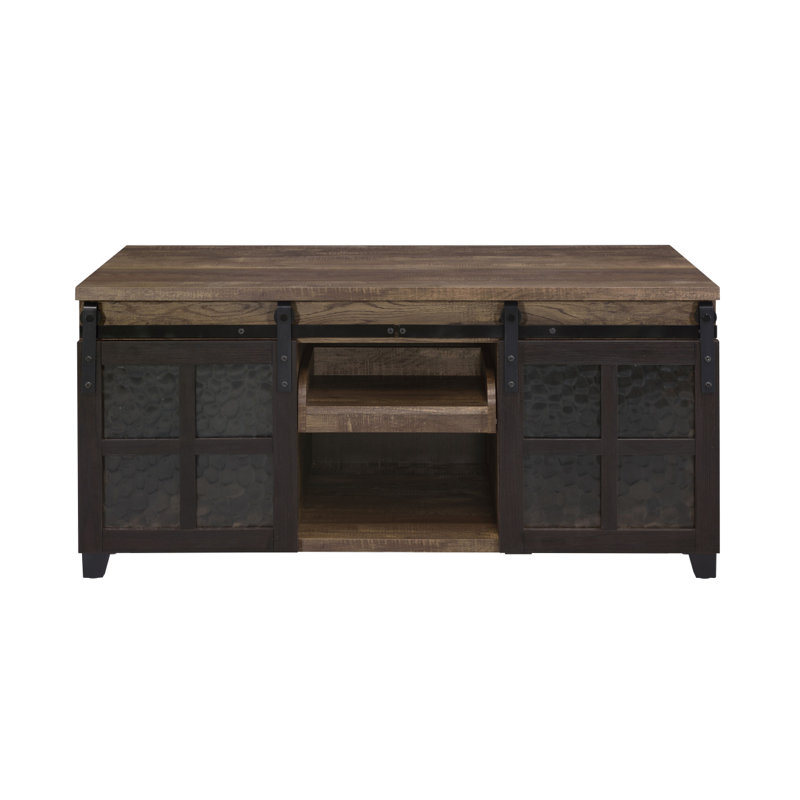 Table basse avec portes coulissantes