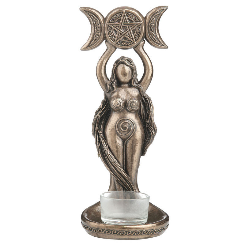 Porte-bougie en spirale 8,46 po H Triple Moon Hecate
