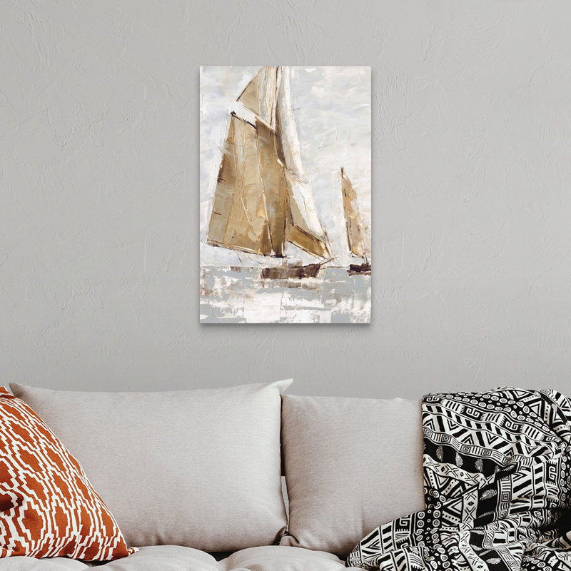 Golden Sails I Canvas Wall Art by Ethan Harper - Painting on Canvas, Canvas Gallery Wrap, 30" H x 20" W x 1.25" D