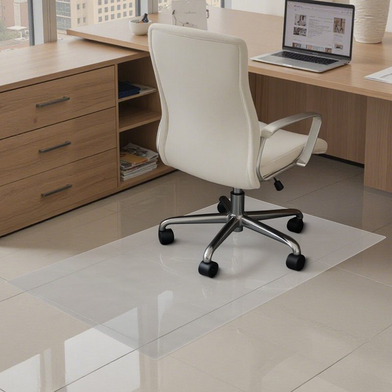 Tapis de chaise de bureau transparent pour plancher dur, L 48 po x P 30 po