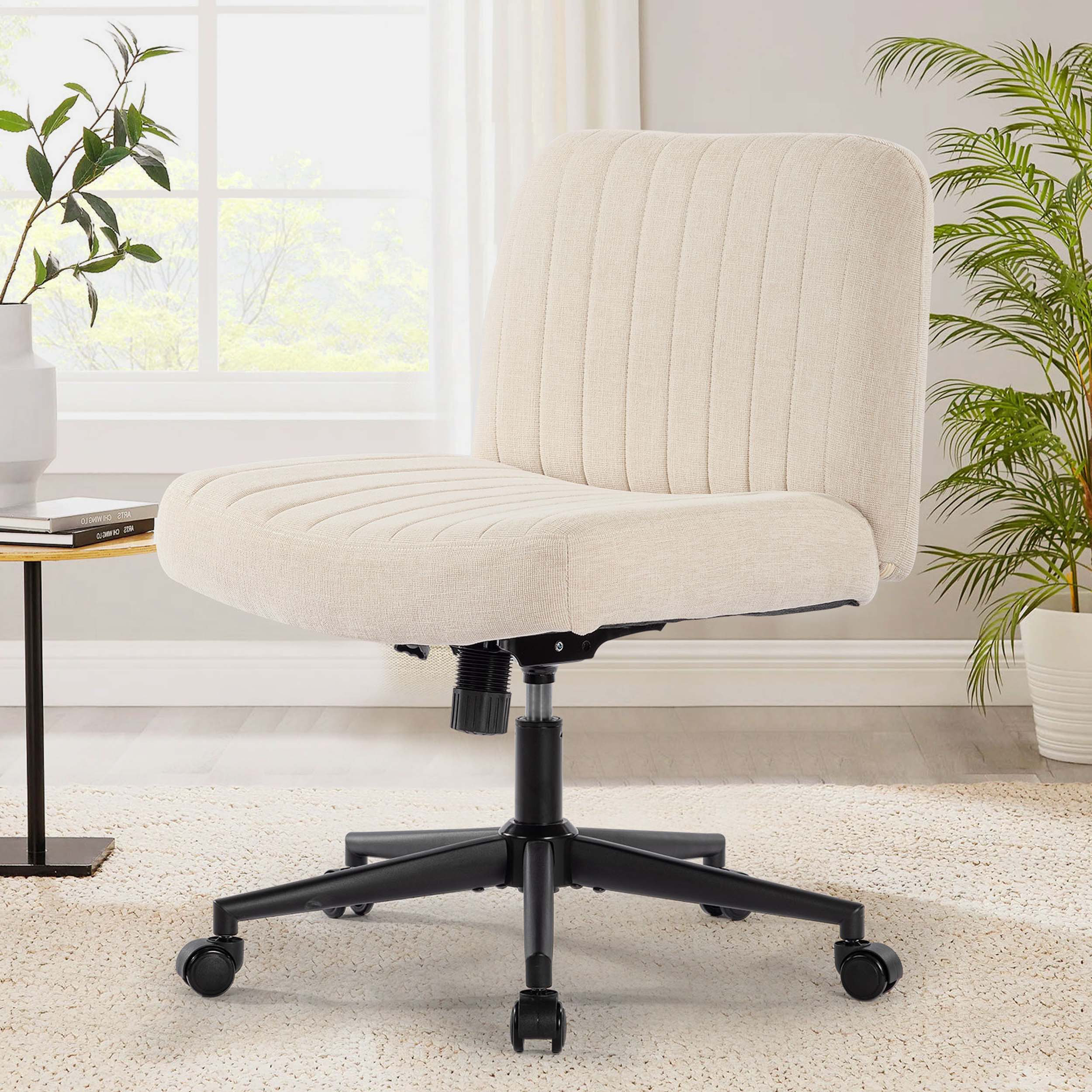 Latitude Run® Office chair with wheels, armless cute office chair with