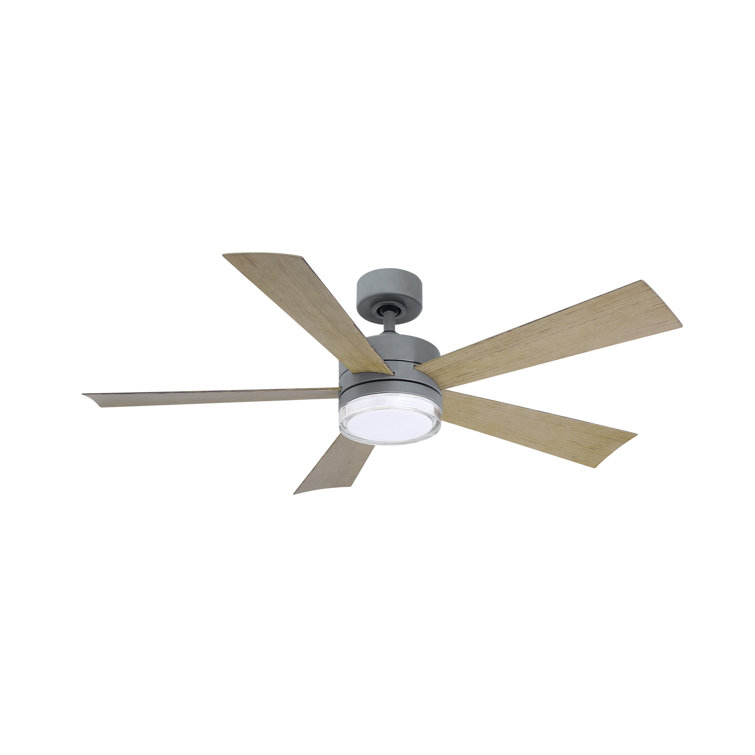 Wynd 5 - Blade Outdoor /Indoor Smart Ceiling Fan with Remote Control and LED Light Kit Included, Works With Alexa and iOS or Android App