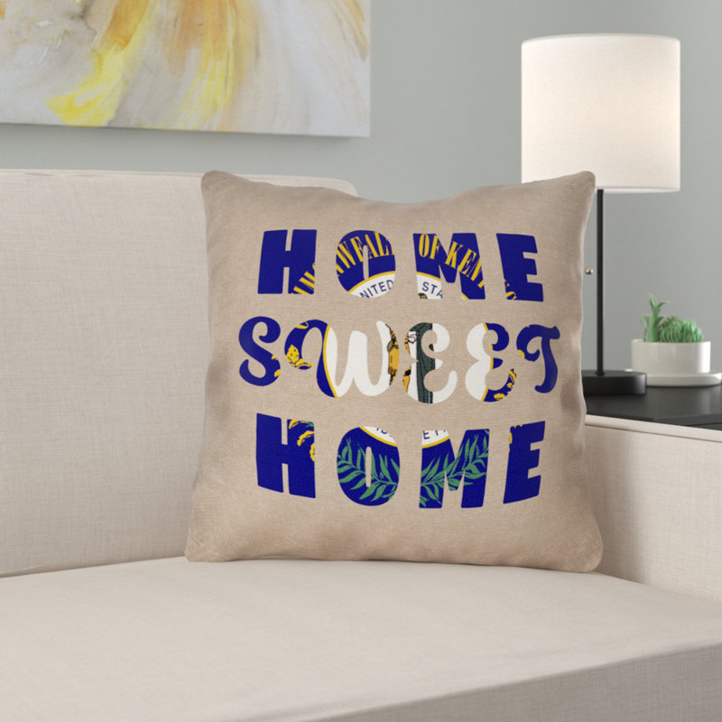 Coussin Katelyn Smith Home Sweet Kentucky, 28 po x 28 po, Polyester/mÃ©lange de polyester - utilisation intÃ
