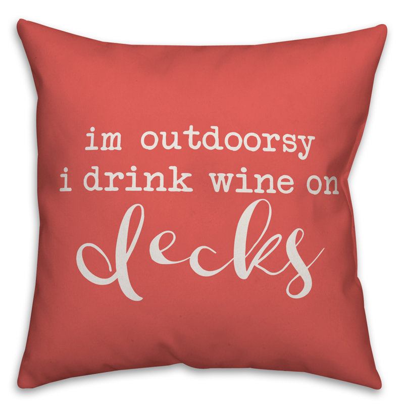 Outdoor Throw Pillow, 20" x 20", Coral