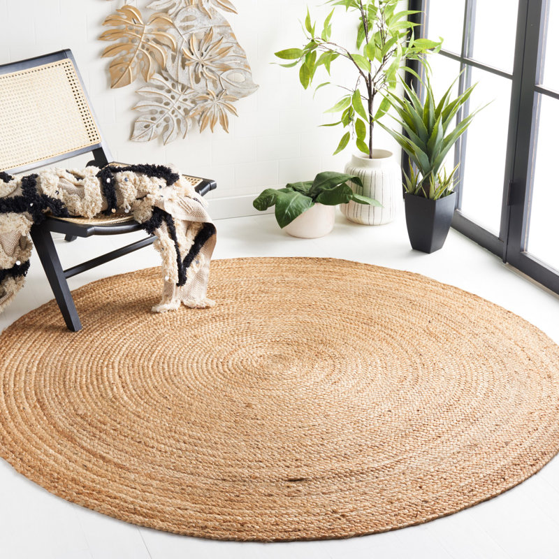 Tapis en jute tissé à la main Arria, Rond 10pi
