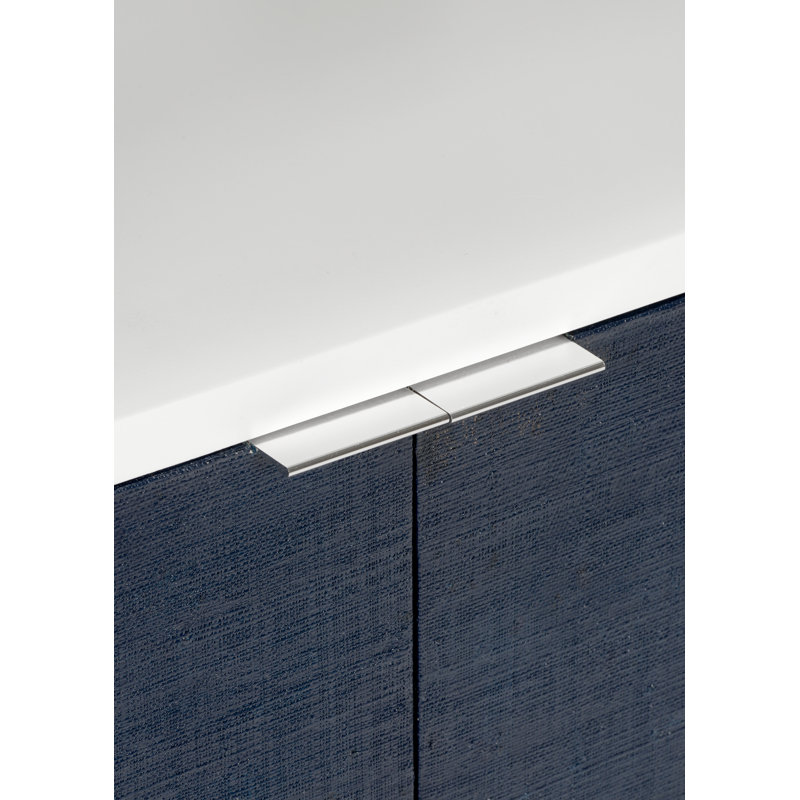 La Costa Solid Wood Nightstand, White/Navy