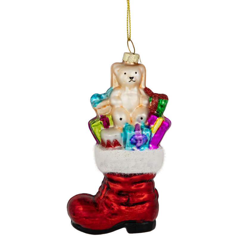 Ornement de Noël en verre 5 po