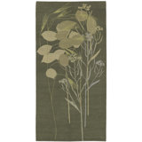 Coconut Flower Hand-Knotted Area Rug in Jade