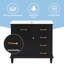 Van Meuble-lavabo 36 po avec lavabo en céramique Frame - Structure en bois massif, tiroirs rabattables et tablette réglable, poignées en alliage de zinc (robinet non inclus)-614702120
