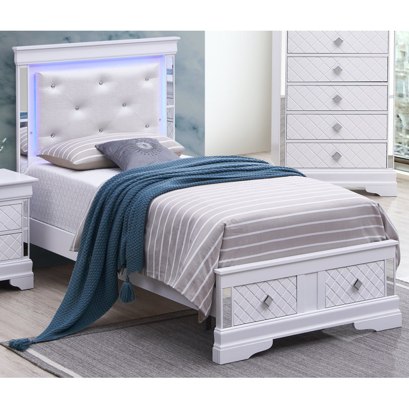 Upholstered Panel Bed, Twin