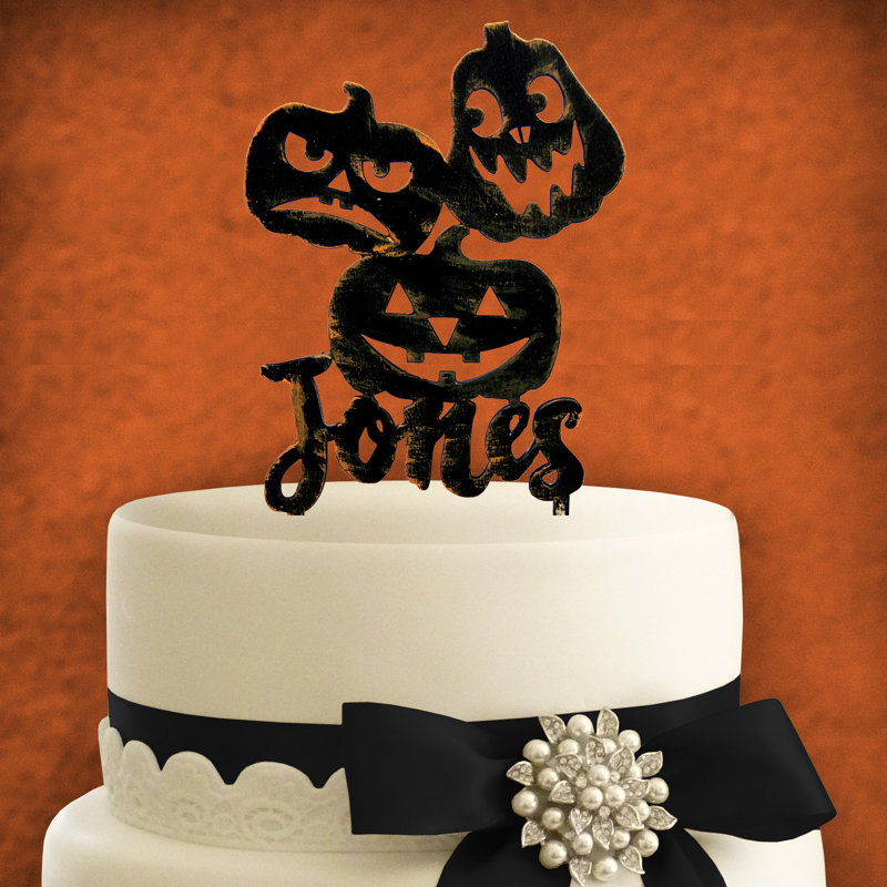 Wood Halloween Cake Topper