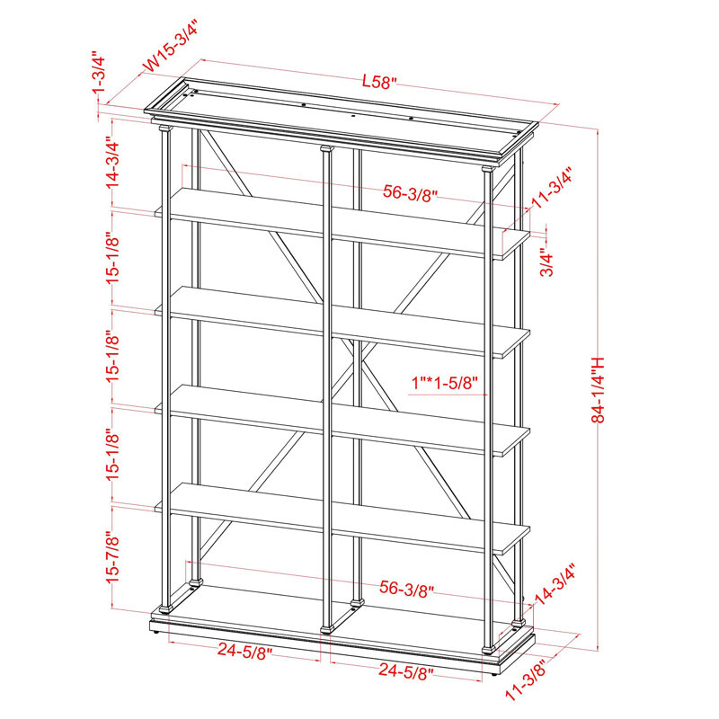 Calton Etagere Bookcase, Antique White