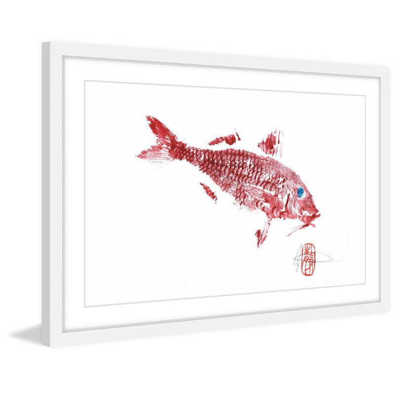 « red mullet », reproduction d’art encadrée, H 30 po x l 45 po x P 1,5 po
