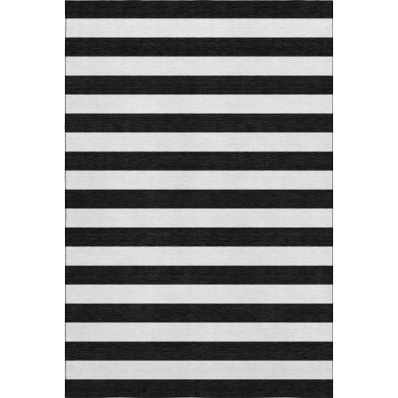 Tapis noir Cerrito AMF528 lavable à la machine de qualité supérieure Cerrito, Rectangle 2 pi 6 po x 3 pi 10 po