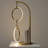 Nova 24 in. Double Hoop Novelty LED Halo Industrial Arched Gold Brass Table Lamp with Built-In 3-Way Dimmer