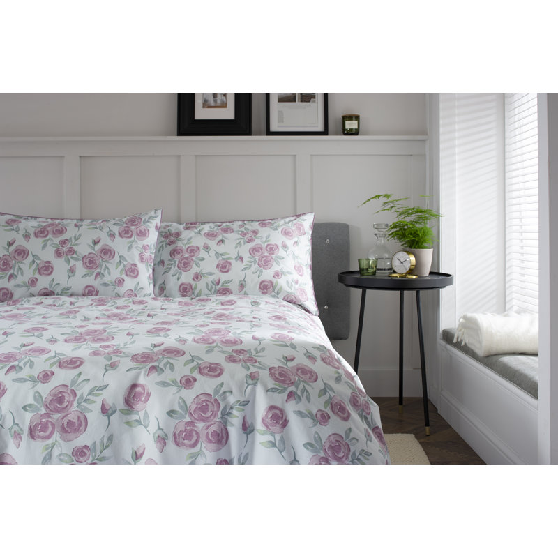 Cotton Floral Duvet Cover Set with Pillowcases Included, Single - 1 Standard Pillowcase