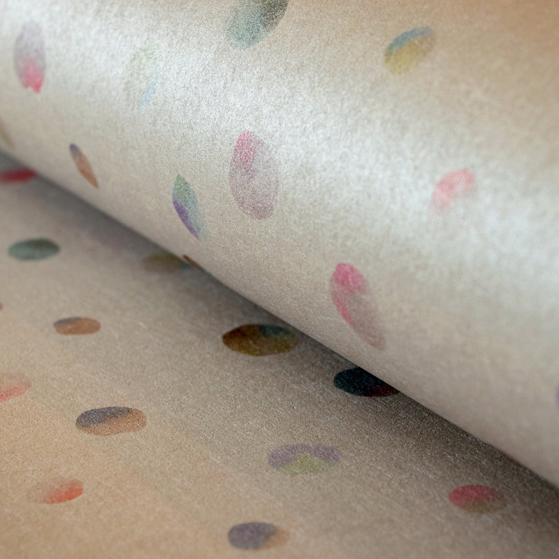 Great Kids Smooth Glitter Watercolor Dots 33' L x 21" W Wallpaper Roll, Beige