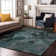 Premium Machine Washable Cerrito AMF555 Teal Rug