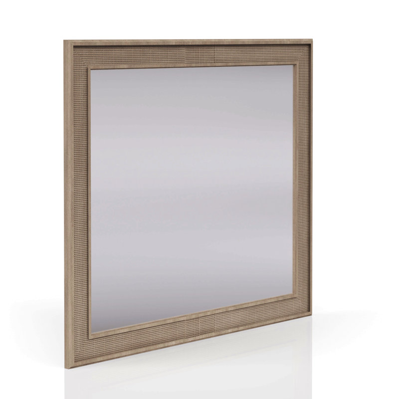 Miroir couleur canne sable, 40 po x 40 po