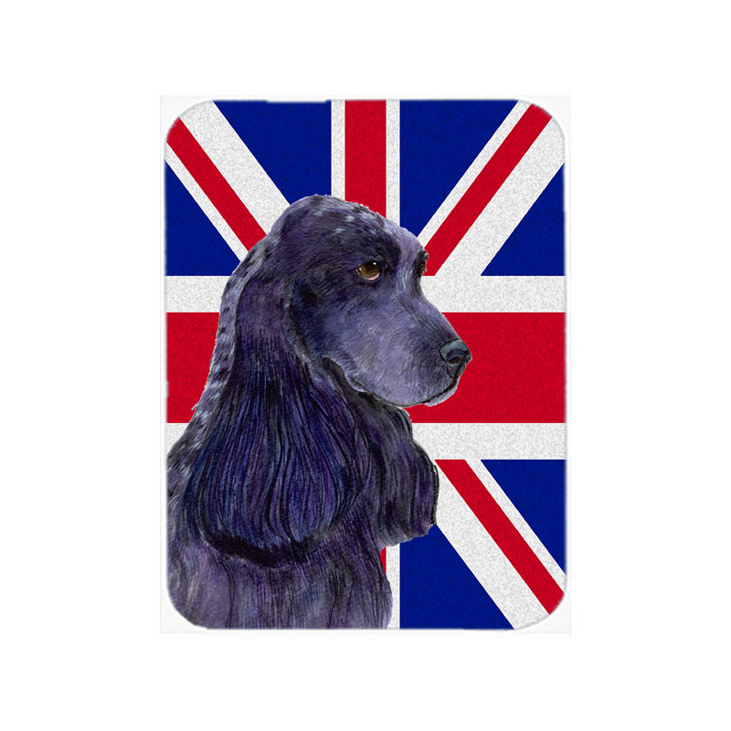 Robinet de épagneul avec panneau de coupe en verre à drapeau anglais britannique caroline Union Jack
