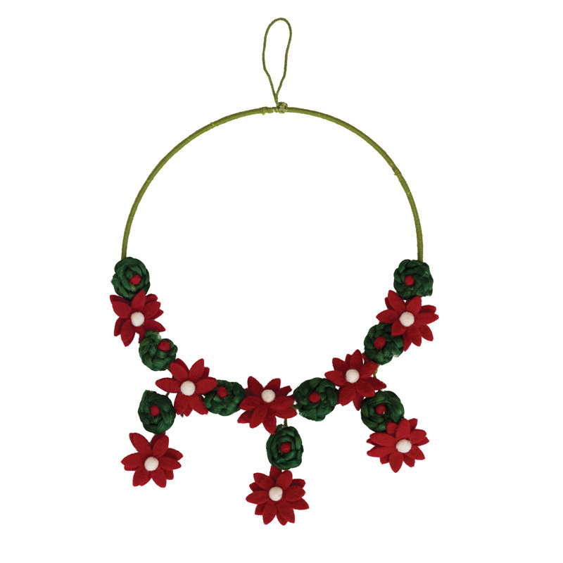 Handmade Wool Felt Flower Wreath