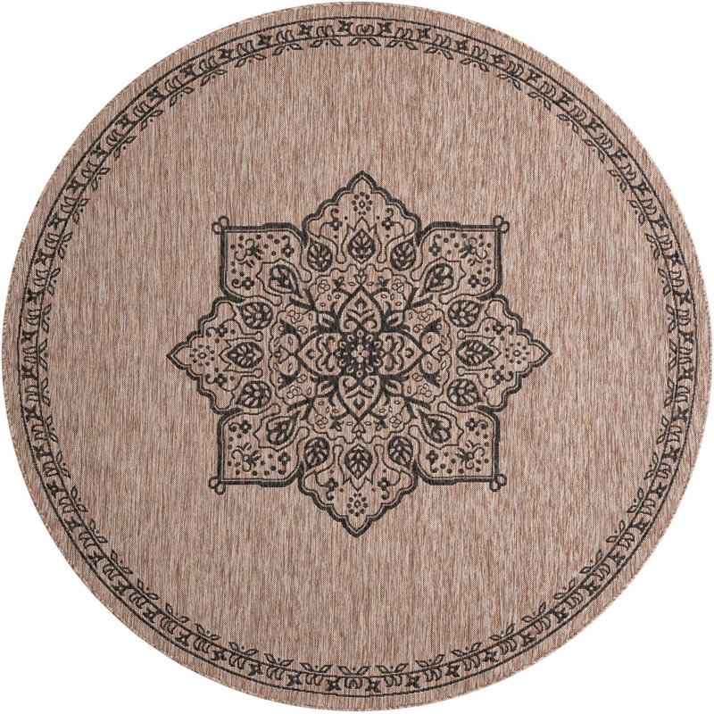 Tapis transitionnel Tollefson couleur chameau, Rond 7 pi 10 po