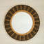 Miroir mural rond 23 po en bambou avec cordes en chanvre jaune clair et noir